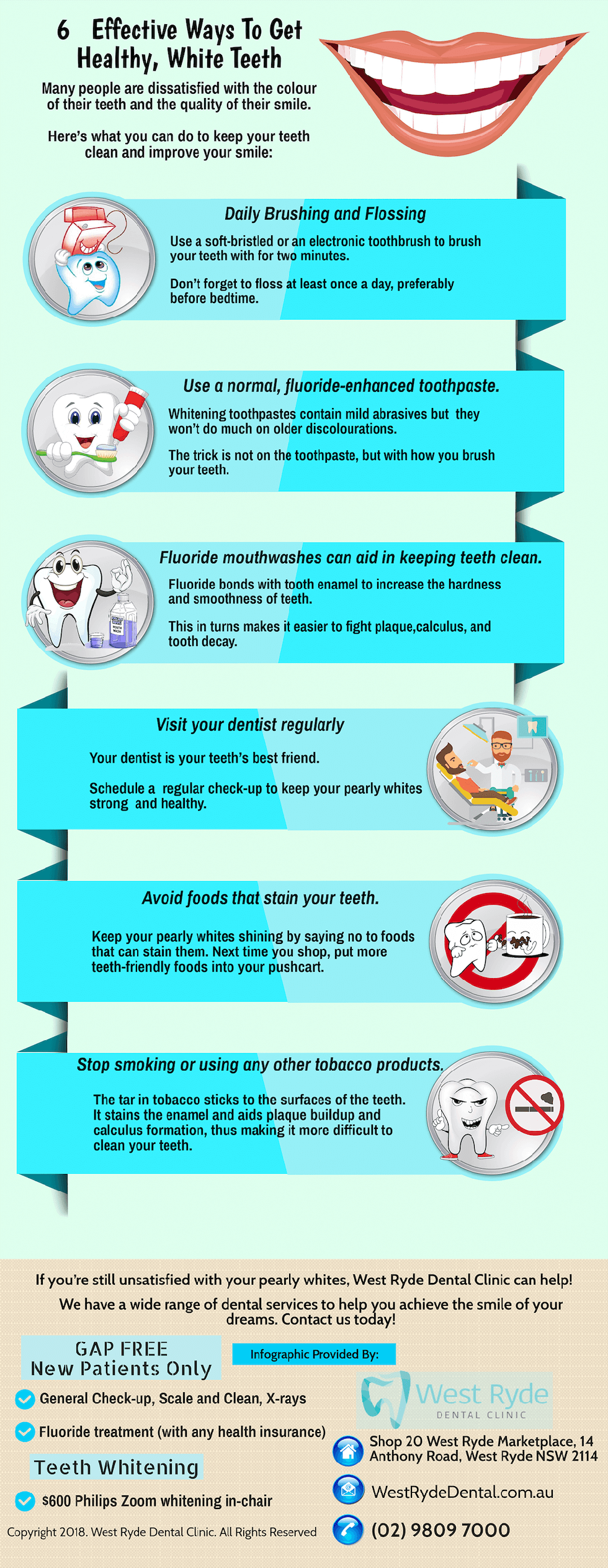 6 Tips To Keep For Healthy White Teeth In West Ryde